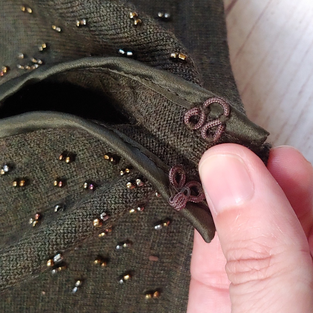 ANN TAYLOR MERINO WOOL BLEND BEADED CARDIGAN - Picture 8 of 8